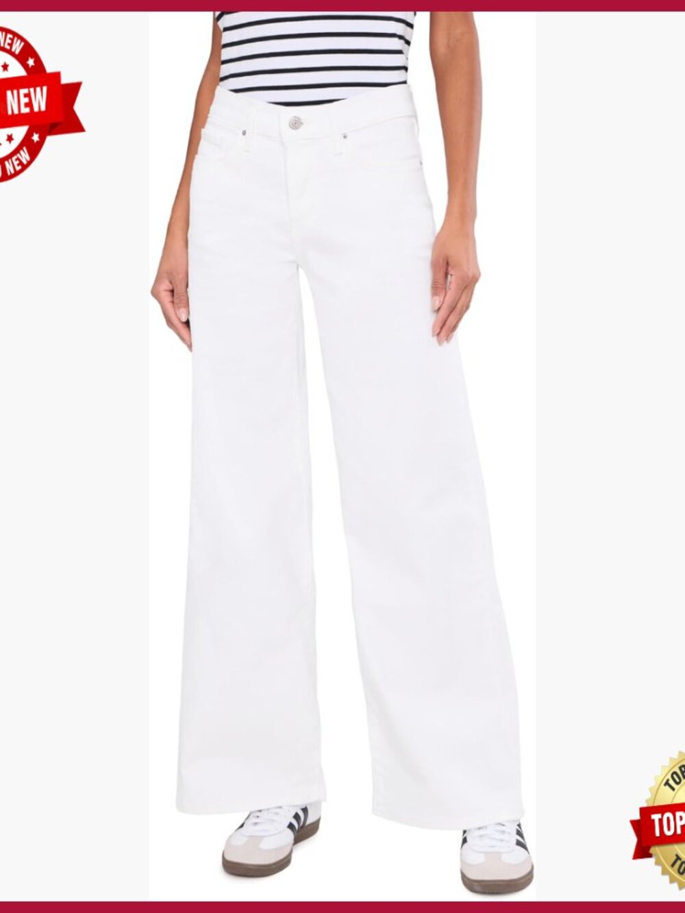 Wide Leg Shaping Jeans, Mid Rise, Soft Denim, Leg Lengthening Fit